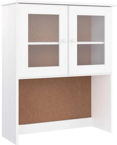vidaXL Πάνω Ντουλάπι-Βιτρίνα ALTA Λευκό 77x30x92 εκ. Μασίφ Ξύλο Πεύκου