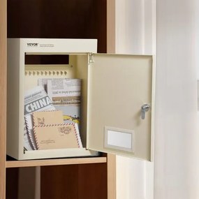 VEVOR Through The Wall Drop Box 12.5x6.3x16.9" Mailbox with Code Lock Beige