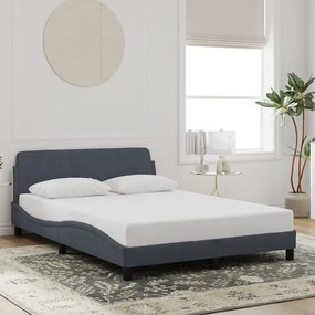 vidaXL Σκελετός Κρεβατιού Χωρίς Στρώμα Γκρι 140x200 εκ. Βελούδινο