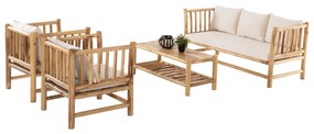 SET 4PCS  SOLID TEAK NATURAL-WHITE