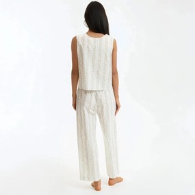 Πιτζάμα με στάμπα, αμάνικη, από καθαρό βαμβάκι