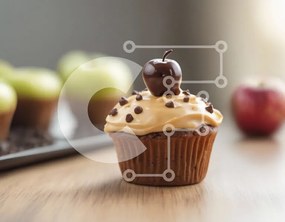 Intra Συλλεκτικό Ξύλινο Παζλ Plywood  4mm - Cupcake με παγωμένο σοκολάτα και κάλυμμα μήλου Σε Ξύλινο Κουτί - Διαστάσεις: 10x10 cm – 25 κομμάτια