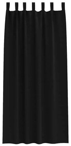 vidaXL Κουρτίνες με κουρτίνες 2 pcs Μαύρο 225x140εκ. Πολυεστέρας