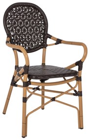 ΠΟΛΥΘΡΟΝΑ ΑΛΟΥΜΙΝΙΟΥ BAMBOO LOOK ΚΑΦΕ ΚΑΙ ΚΑΦΕ PE RATTAN HM5926.01 56x62x95Yεκ. (1 Τεμμάχια)