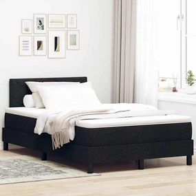 vidaXL Κρεβάτι με Ρομφαία και Στρώμα Μαύρο 120x190 cm Ύφασμα