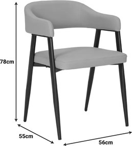 Πολυθρόνα Sezan pakoworld pu σε γκρι-μπεζ απόχρωση 56x55x78εκ