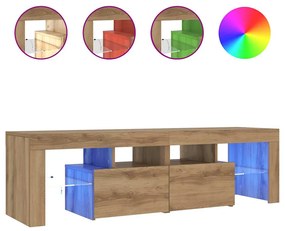 vidaXL Έπιπλο Τηλεόρασης με LED Αρτισιανή Δρυς 140x36,5x40εκ Επεξ.Ξύλο