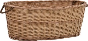vidaXL Καλάθι Καυσόξυλων με Λαβές Μεταφοράς 88x57x34 εκ. Φυσική Ιτιά