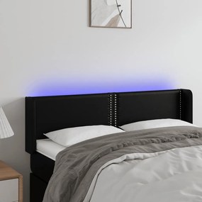 Κεφαλάρι Κρεβατιού LED Μαύρο 147x16x78/88 εκ. Συνθετ. Δέρμα 3123186