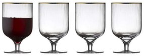 Ποτήρι Κρασιού Palermo (Σετ 4Τμχ) 12058 300ml Clear-Gold Lyngby Glass Γυαλί