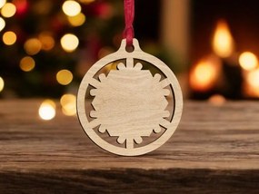 Σετ των 3 Intra απο ξύλο plywood 3mm-4mm πάχος – Χριστουγεννιάτικη μπάλα νιφάδας χιονιού κενή 25x30 cm INTRAVECTRY-MY545485