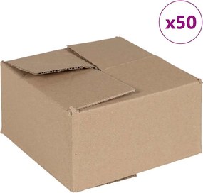 vidaXL Πτυσσόμενο Κουτί 50 τεμ. Φυσικό 15 x 15 x 8 εκ. Χαρτόνι