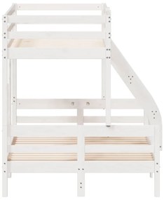 vidaXL Κουκέτα 90x200/120x200 εκ. Λευκό από Μασίφ Ξύλο Πεύκου