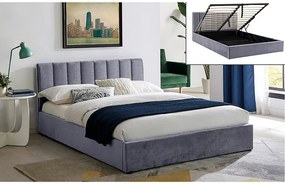 Επενδυμένο κρεβάτι Montreal 160x200 με Βελούδο σε χρώμα Γκρι DIOMMI MONTREALV160SZ