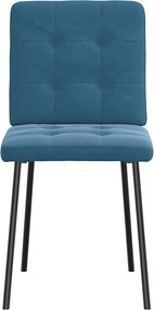 vidaXL Καρέκλες Τραπεζαρίας 2 τεμ. Μπλε Βελούδινες