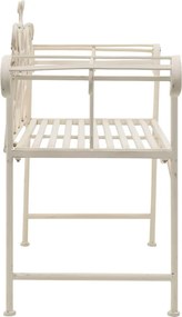 vidaXL Παγκάκι Κήπου Λευκό Αντικέ 132 εκ. Μεταλλικό