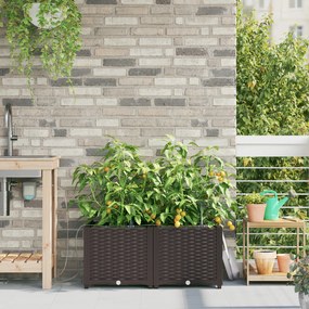 vidaXL Γλάστρες Κήπου 1 τεμ Καφέ 80 x 40 x 37.5 cm Πλαστικό