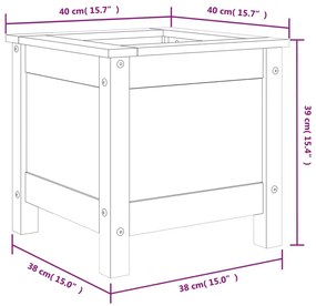 Ζαρντινιέρα Κήπου 40 x 40 x 39 εκ. από Μασίφ Ξύλο Πεύκου - Καφέ