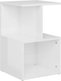 vidaXL Βοηθητικό Ντουλάπι Γυαλ. Λευκό 35 x 35 x 55 εκ. από Επεξ. Ξύλο