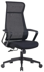 BF2990 Πολυθρόνα Γραφείου Διευθυντή, Mesh Μαύρο, Ύφασμα Μαύρο