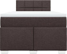 vidaXL Κρεβάτι Boxspring με Στρώμα Σκούρο Καφέ 120x200 εκ. Υφασμάτινο