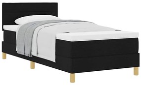 vidaXL Κρεβάτι box spring με στρώμα με στρώμα Μαύρο 90 x 190 cm ύφασμα