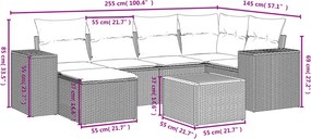 vidaXL Σαλόνι Κήπου Σετ 7 τεμ. Μπεζ Συνθετικό Ρατάν με Μαξιλάρια