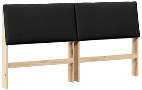 vidaXL Ταπετσαρισμένο κεφαλάρι Μαύρο 180 cm Στερεά ξυλεία πεύκου