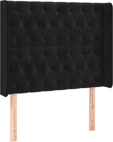 vidaXL Κρεβάτι Boxspring με Στρώμα &amp; LED Μαύρο 100x200 εκ. Βελούδινο