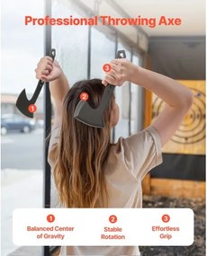 VEVOR Throwing Axes and Tomahawks 3Pack Axe Throwing Hatchet Set Stainless Steel