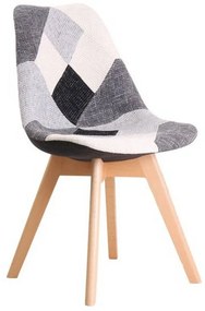 Καρέκλα Martin Patchwork B&amp;W ΕΜ136,81 52x49x82cm Σετ 4τμχ Wood, Fabric