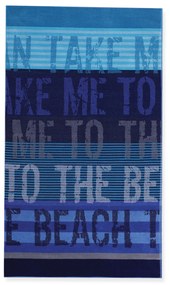 Πετσέτα Θαλάσσης Ζακάρ To The Beach Blue 100x180 - Nef Nef