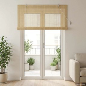 vidaXL Ρόλερ (στόρι) Φυσικό 130 x 220 εκ Μπαμπού