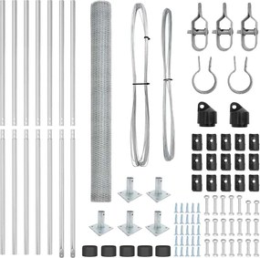 vidaXL Στύλος Περιφράξεων Ασημί 10 x 1,4 μ (25 χλστ πλέγμα) Ατσάλι