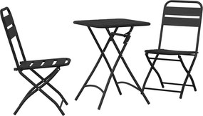 vidaXL Σετ μπιστρό 3 pcs Ανθρακί Ατσάλι