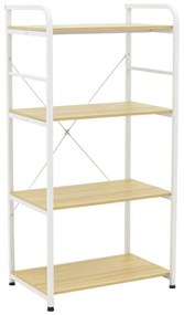 Ραφιέρα επιδαπέδια Depo μέταλλο λευκό - mdf φυσικό 60x40x120 εκ. 60x40x120 εκ.