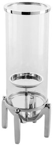 Κηροπήγιο Inox LB78276-DS 15,9x15,9x42cm Silver Artekko Μέταλλο,Γυαλί