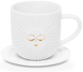 Φλυτζάνι Espresso Με Πιατάκι White Sun RD0051490 5,7x6cm White-Gold Raeder Porcelain