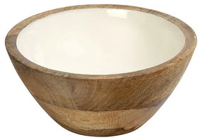 Μπωλ Σερβιρίσματος Ξύλινο Μάνγκο Με Λευκή Επιφάνεια ESPIEL 14x6,5εκ. AKB101