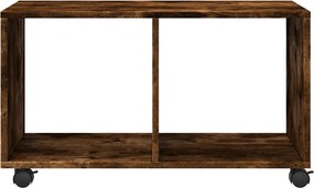 vidaXL Ντουλάπι Με Ροδάκια Καπνιστή Δρυς 72x33x42,5 εκ. Επεξ. Ξύλο