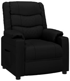 vidaXL Πολυθρόνα Ανακλινόμενη Μαύρη από Συνθετικό Δέρμα