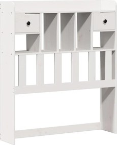 vidaXL Κρεβάτι Βιβλιοθήκη Χωρίς Στρώμα Λευκό 75x190 εκ Μασίφ Πεύκο