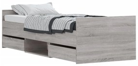 vidaXL Πλαίσιο Κρεβατιού με Κεφαλάρι/Ποδαρικό Γκρι Sonoma 75x190 εκ.