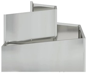 vidaXL Γλάστρα Κήπου Ασημί 60 x 60 x 50 εκ Γαλβανισμένος χάλυβας