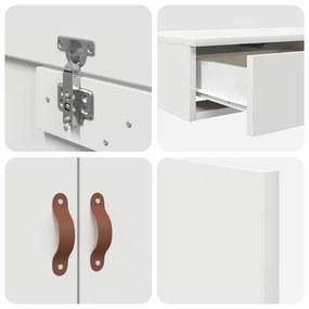 vidaXL Κρεβάτι με αποθηκευτικό χώρο Λευκό 226.5 x 90 x 31.5 εκ.