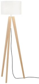 Επιδαπέδιο Φωτιστικό SHINE-WOOD E27 IP20 Φ54 Fischer Honsel-40478-Λευκό 40478