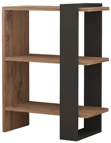 Βιβλιοθήκη Maverick pakoworld σε sonoma-ανθρακί απόχρωση 51,8x25x70εκ (1 τεμάχια)