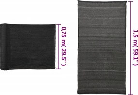 vidaXL Δίχτυ Σκίασης Μαύρο 1,5 x 25 μ. από HDPE
