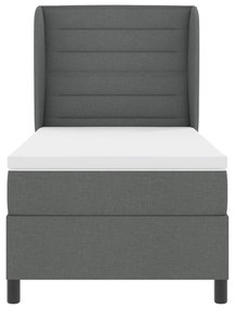 vidaXL κρεβάτι Box Spring με στρώμα σε σκουρόχρωμο γκρι, 90x190 εκ, ύφασμα
