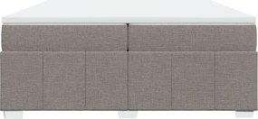 vidaXL Κρεβάτι Boxspring με Στρώμα Taupe 200x200 εκ. Υφασμάτινο